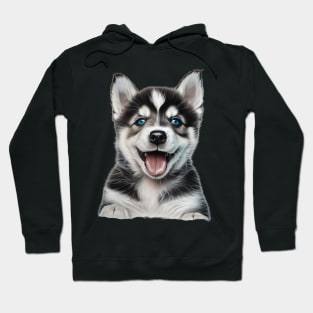 happy sibirian husky Hoodie